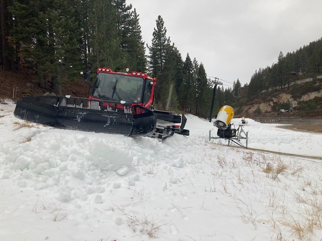 Snowcat waiting to work