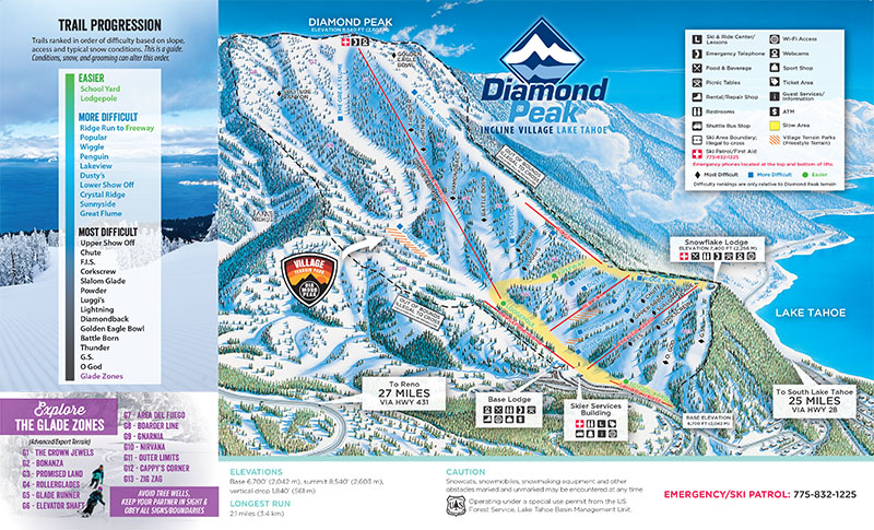 Diamond Peak trail map